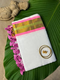 PINK & LIGHT GREEN ZARI WEAVE