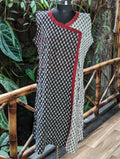 Cotton Black&White Angrakha Sleeveless Kurthi