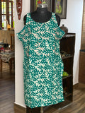 Cotton  Green Kantha Work Sleeveless Kurthi