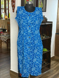 Cotton  Blue Kantha Work Sleeveless Kurthi