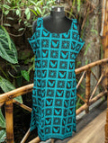 Cotton Black&Blue Printed Sleeveless Kurthi