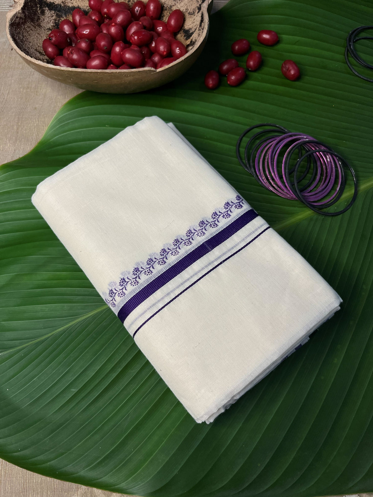 PURPLE FLORAL SETTUM MUNDUM